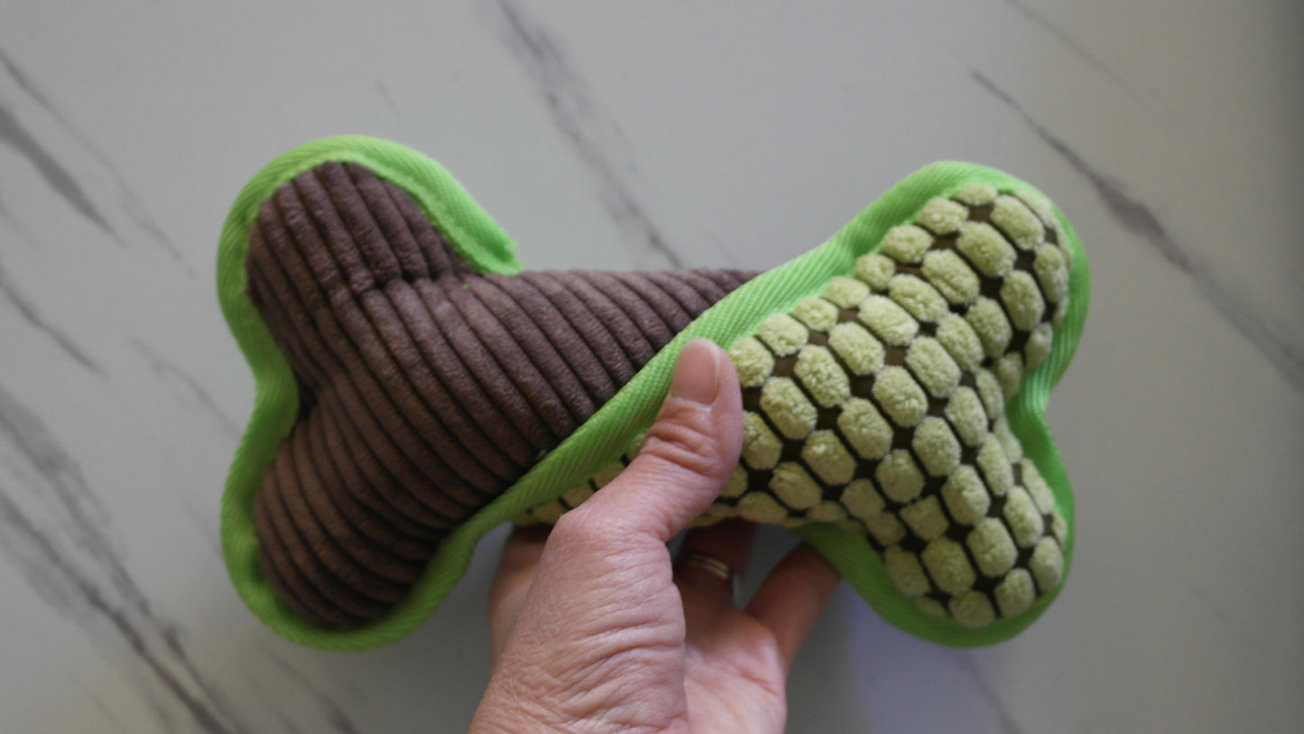 Plush bone squeaker
