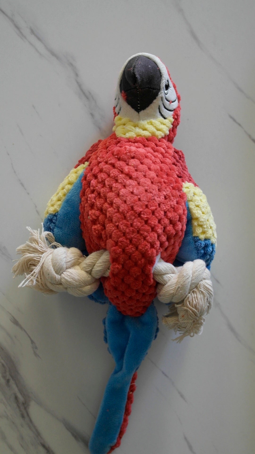 Parrot plush squeaker toy